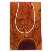 抽象芸術ひまわり ミディアムペーパーバッグ (正面)