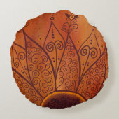 抽象芸術ひまわり ラウンドクッション (裏面)