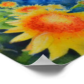 抽象芸術ひまわり |レトロフローラ ポスター (角)