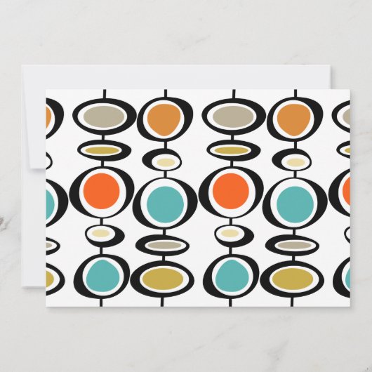 抽象芸術ぶら下がったのミッド・センチュリー結婚ズ・サークル 招待状 (裏面)