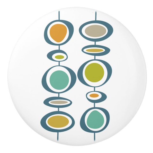 抽象芸術ぶら下がったのミドルモダンン セラミックノブ (正面)