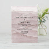 抽象芸術ほこりっぽいバラ山脈結婚式招待状 招待状 (スタンド正面)