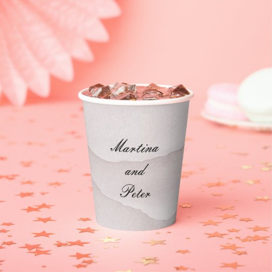 抽象芸術ほこりっぽいバラ結婚山脈 紙コップ (インサイチュ)