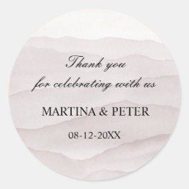抽象芸術ほこりっぽいバラ結婚式の引き出物感謝していユー ラウンドシール