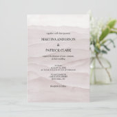 抽象芸術ほこりっぽいバラ結婚式招待状 招待状 (スタンド正面)