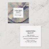 抽象芸術ほこりっぽいブルーパープルアルコールインク液体芸術 スクエア名刺 (正面/裏面)