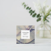 抽象芸術ほこりっぽいブルーパープルアルコールインク液体芸術 スクエア名刺 (スタンド正面)