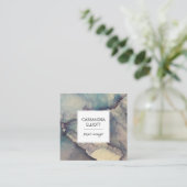 抽象芸術ほこりっぽいブルーパープルアルコールインク液体芸術 スクエア名刺 (スタンド正面)