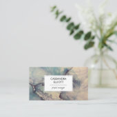 抽象芸術ほこりっぽいブルーパープルアルコールインク液体芸術 名刺 (スタンド正面)