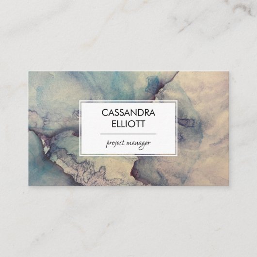 抽象芸術ほこりっぽいブルーパープルアルコールインク液体芸術 名刺 (正面)