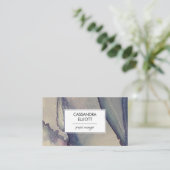 抽象芸術ほこりっぽいブルーパープルアルコールインク液体芸術 名刺 (スタンド正面)