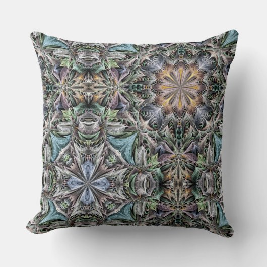 抽象芸術ほこりっぽい多肉質のガーデンロゼット模様 クッション (正面)