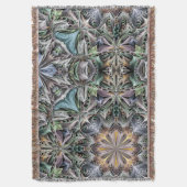 抽象芸術ほこりっぽい多肉質のガーデンロゼット模様 スローブランケット (正面縦)