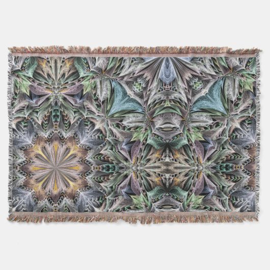 抽象芸術ほこりっぽい多肉質のガーデンロゼット模様 スローブランケット (正面)