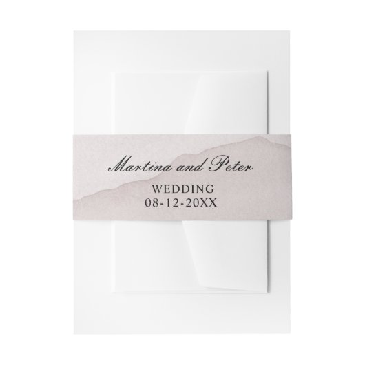 抽象芸術ほこりパーソナライズされた結婚バラ 招待状ベリーバンド (正面例)