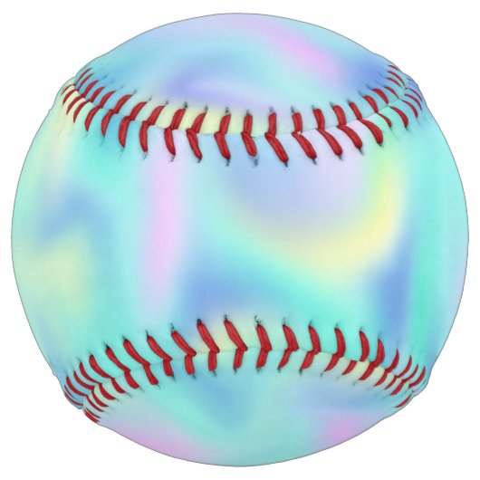 抽象芸術ぼやけかわいらしパステルスワーズパターン ソフトボール (裏面)