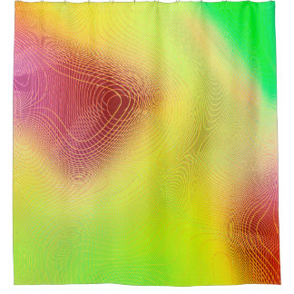 抽象芸術ぼやけの背景色付数々のき図形 シャワーカーテン