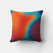 抽象芸術ぼやけの背景(カラフル青色)  クッション (裏面)