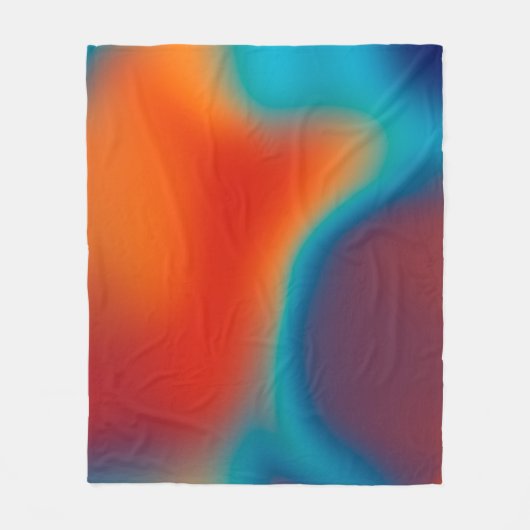 抽象芸術ぼやけの背景(カラフル青色) フリースブランケット (正面)