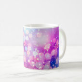 抽象芸術ぼやけの青と銀の輝く色 コーヒーマグカップ (正面右)