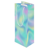 抽象芸術ぼやけパステルかわいらしスワールパターンスモール ワインギフトバッグ (裏面アングル)