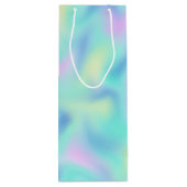 抽象芸術ぼやけパステルかわいらしスワールパターンスモール ワインギフトバッグ (裏面)