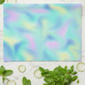 抽象芸術ぼやけパステルスワールパターン キッチンタオル (折り畳み)