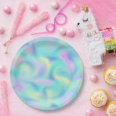 抽象芸術ぼやけパステルスワールパターン ペーパープレート (パーティー)