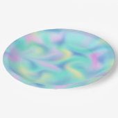 抽象芸術ぼやけパステルスワールパターン ペーパープレート (アングル)