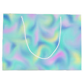 抽象芸術ぼやけパステルスワールパターン ラージペーパーバッグ (裏面)