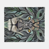 抽象芸術みすぼらしいシックなキングライオン フリースブランケット (正面(横))