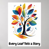 抽象芸術やる気を起こさせるミニマリストツリーアート ポスター (正面)