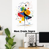 抽象芸術やる気を起こさせるミニマルなダンスアート ポスター (ホームオフィス)