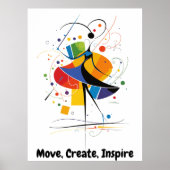 抽象芸術やる気を起こさせるミニマルなダンスアート ポスター (正面)