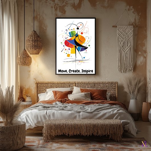 抽象芸術やる気を起こさせるミニマルなダンスアート ポスター