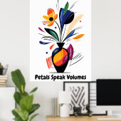 抽象芸術やる気を起こさせるミニマルフローラアート ポスター (ホームオフィス)