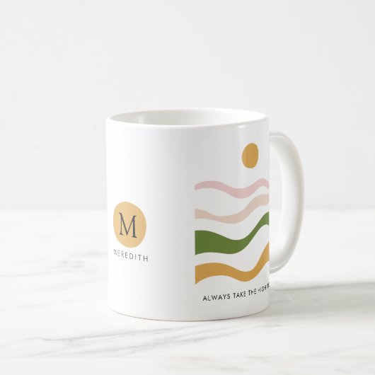 抽象芸術やる気を起こさせる引用文ザハイロード コーヒーマグカップ (正面右)