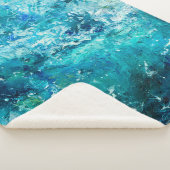  抽象芸術や海の波を表す油絵 シェルパブランケット (3/4)