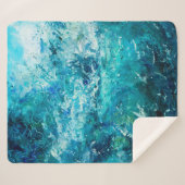  抽象芸術や海の波を表す油絵 シェルパブランケット (正面(横))