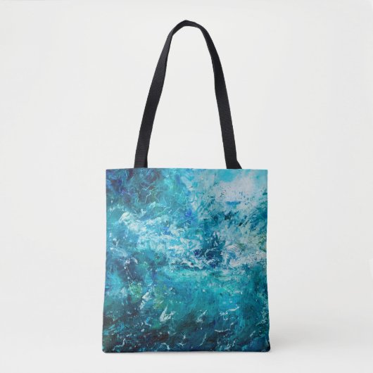 抽象芸術や海の波を表す油絵 トートバッグ (正面)