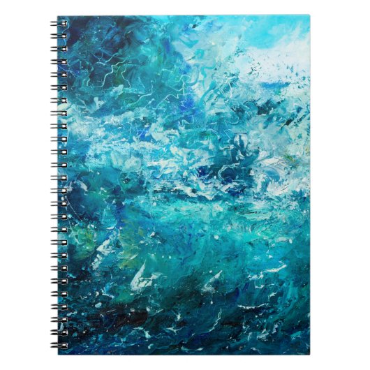 抽象芸術や海の波を表す油絵 ノートブック (正面)