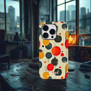 抽象芸術よくはしゃぐドット(名前をカスタムするとメッセージ) Case-Mate iPhone 14 PROケース