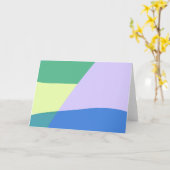 抽象芸術よくはしゃぐパステルカラーブロックラベンダーグリーン カード (黄色い花)