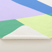 抽象芸術よくはしゃぐパステルカラーブロックラベンダーグリーン シェルパブランケット (3/4)