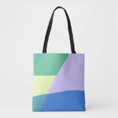 抽象芸術よくはしゃぐパステルカラーブロックラベンダーグリーン トートバッグ (正面)