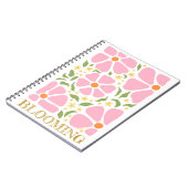 抽象芸術よくはしゃぐピンクの花 ノートブック (左側)