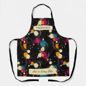 抽象芸術よくはしゃぐ（ばちゃばちゃ）跳ねるエプロン付名前をカスタムする エプロン (正面)