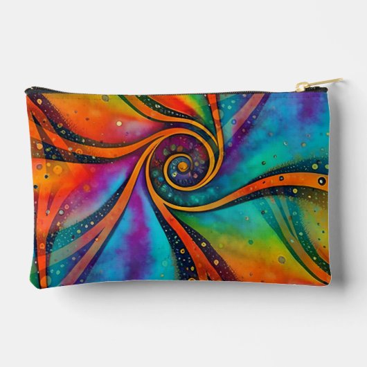抽象芸術らせん状のエネルギー – シームレスなパターン9 アクセサリーポーチ (裏面)