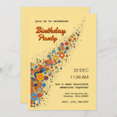 抽象芸術をテーマにしたパーソナライズされた 招待状 (正面/裏面)