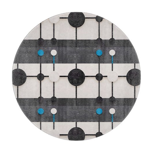 抽象芸術を特徴とする幾何学模様 カッティングボード (正面)